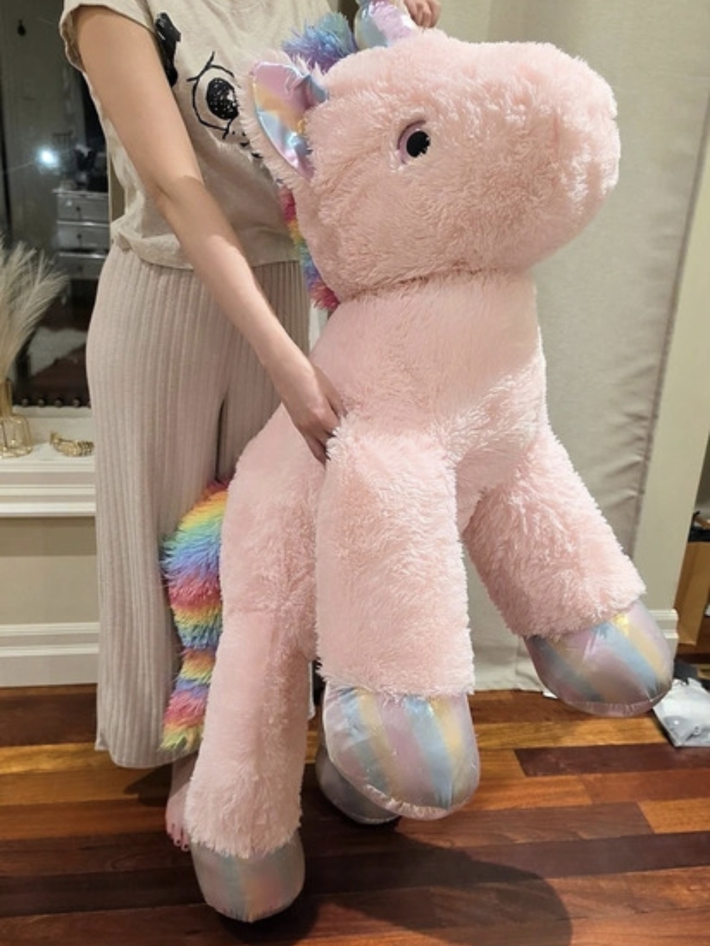 Pink Rainbow Unicorn Plush Toy